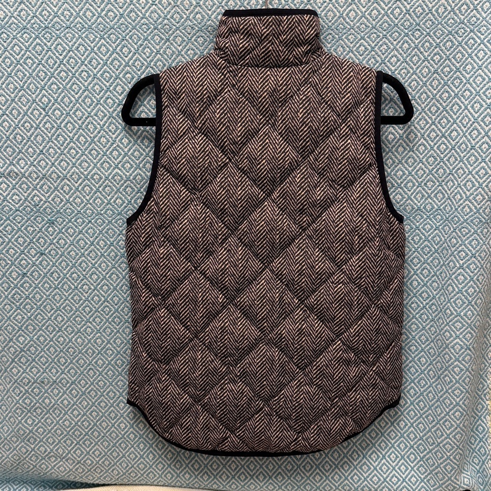 J. Crew Black and Cream Herringbone Patterned Vest - Picture 6 of 6